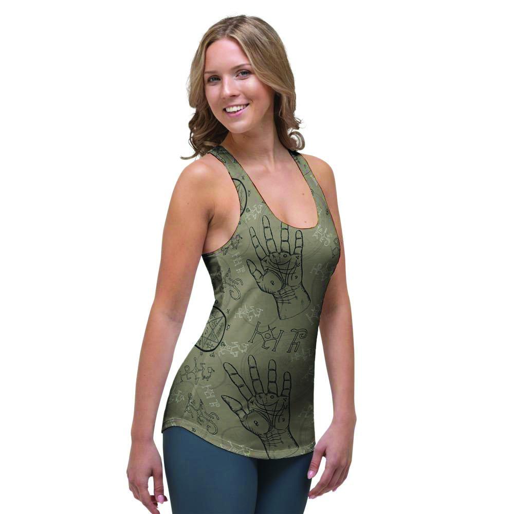 Chiromancy Gothic Witch Women's Racerback Tank Top-grizzshop