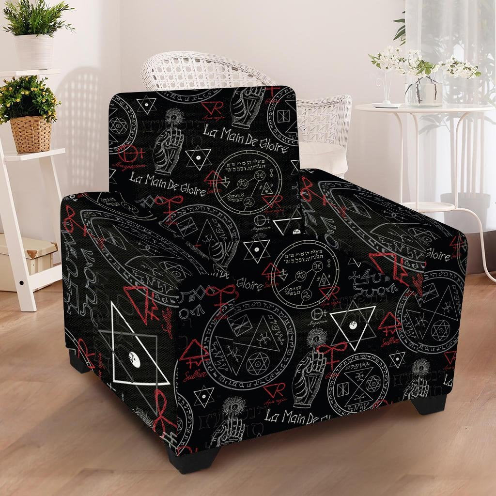 Chiromancy Symbol Gothic Witch Armchair Cover-grizzshop