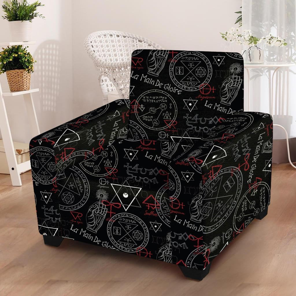 Chiromancy Symbol Gothic Witch Armchair Cover-grizzshop