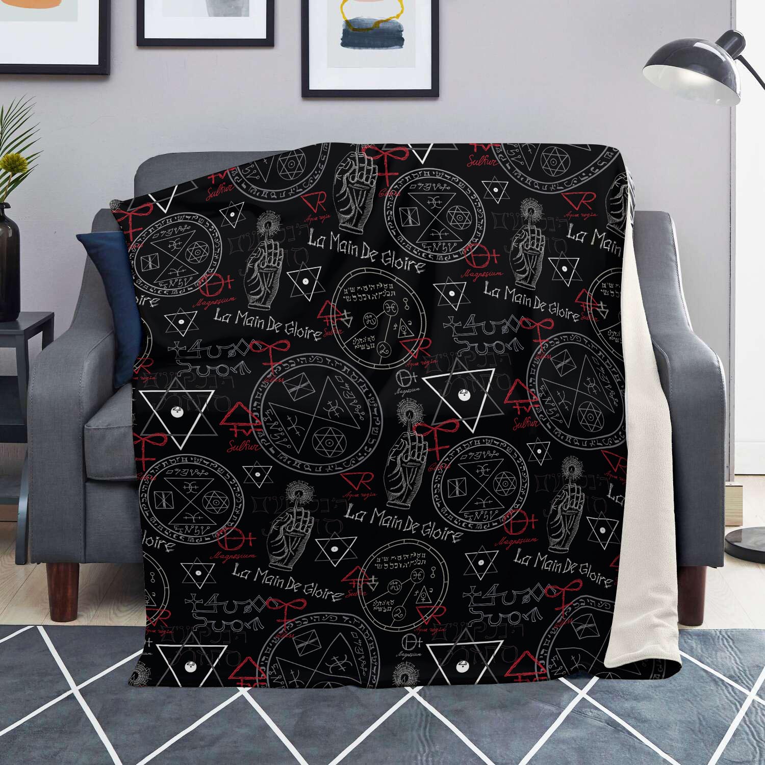 Chiromancy Symbol Gothic Witch Blanket-grizzshop