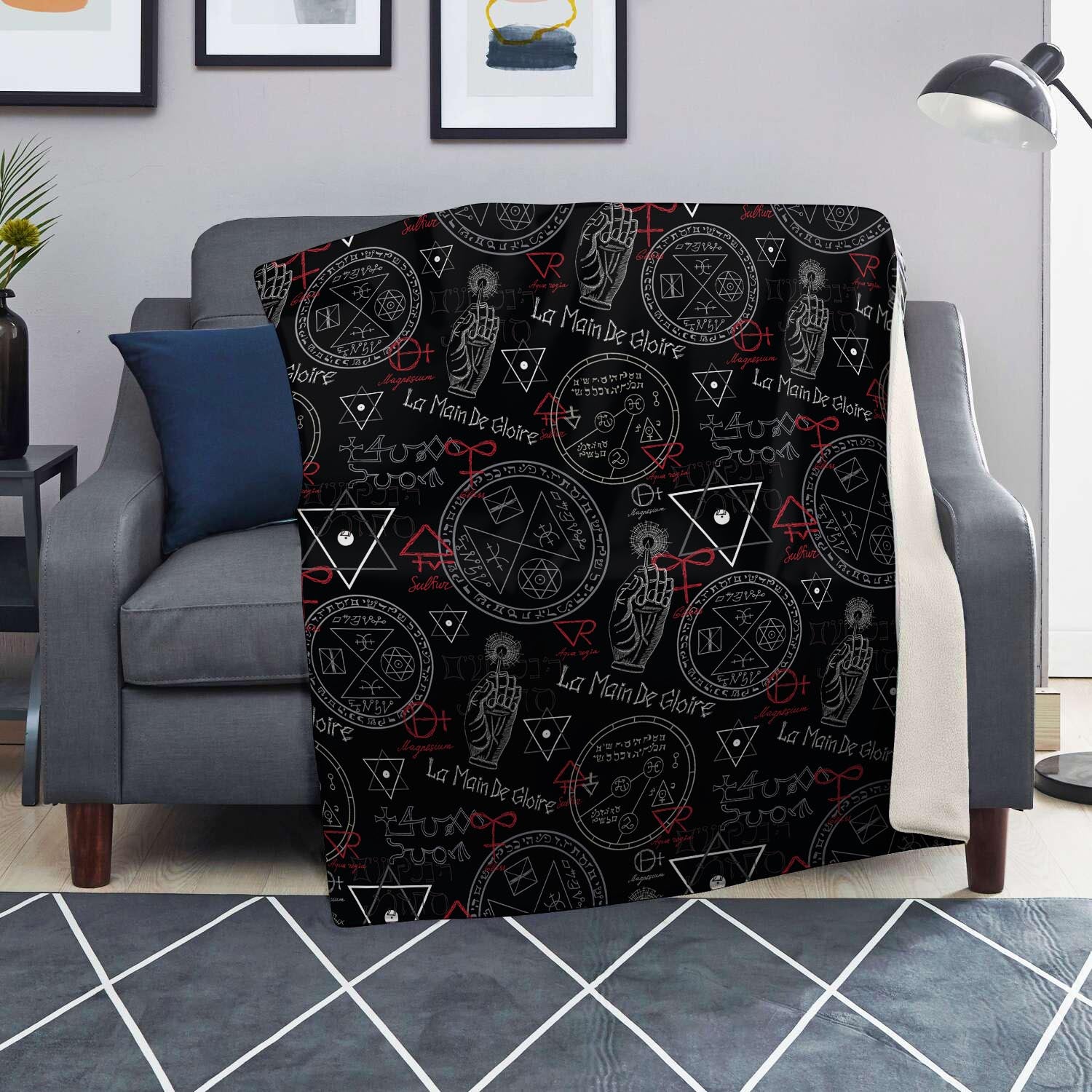 Chiromancy Symbol Gothic Witch Blanket-grizzshop