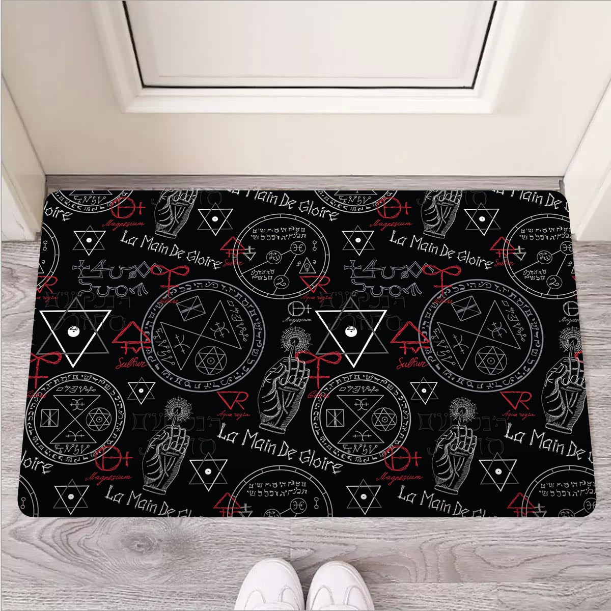 Chiromancy Symbol Gothic Witch Door Mat-grizzshop