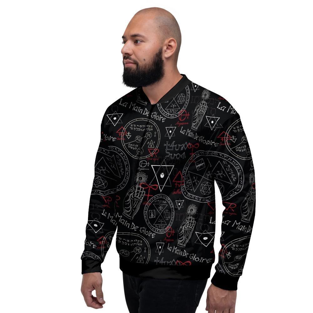 Chiromancy Symbol Gothic Witch Men's Bomber Jacket-grizzshop