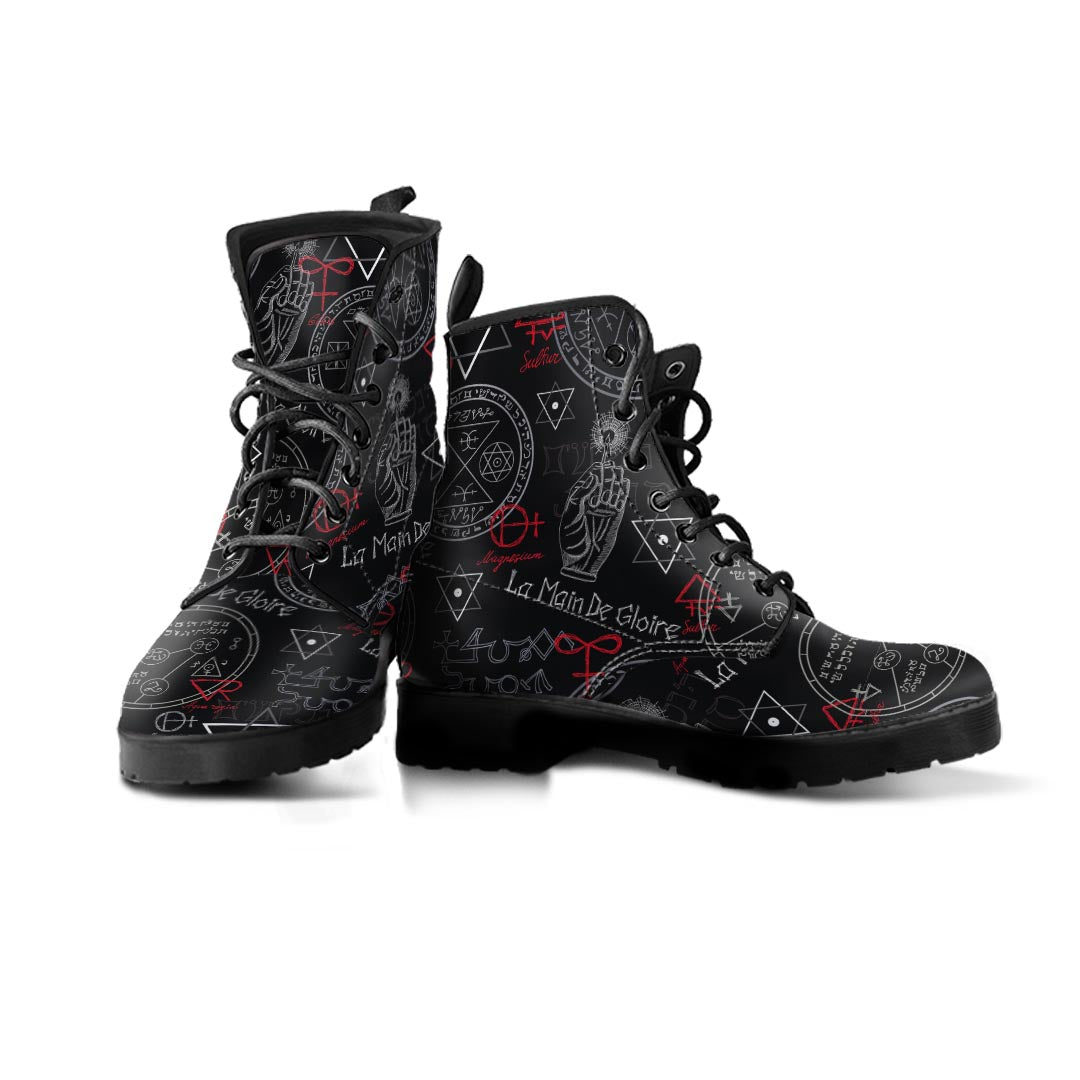 Chiromancy Symbol Gothic Witch Men's Boots-grizzshop