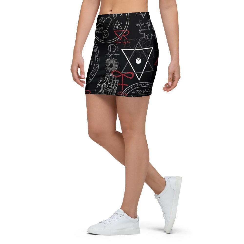 Chiromancy Symbol Gothic Witch Mini Skirt-grizzshop