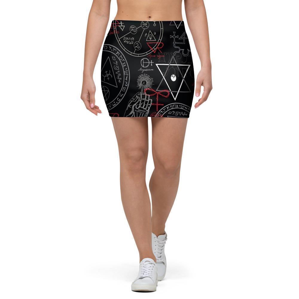 Chiromancy Symbol Gothic Witch Mini Skirt-grizzshop