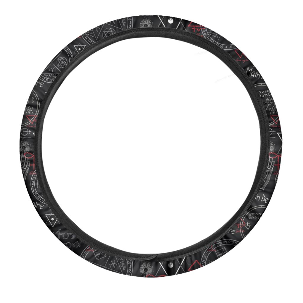 Chiromancy Symbol Gothic Witch Steering Wheel Cover-grizzshop