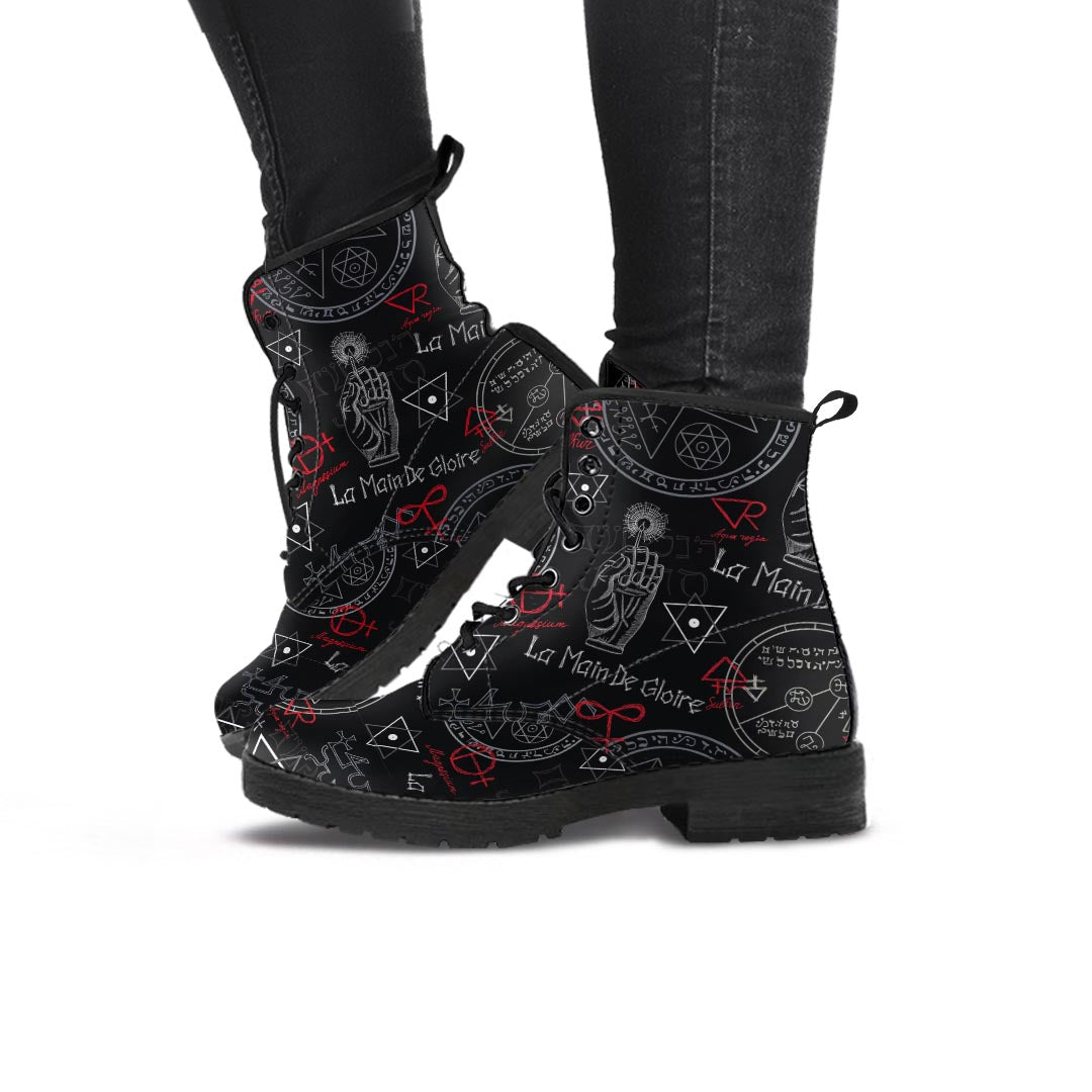 Chiromancy Symbol Gothic Witch Women's Boots-grizzshop