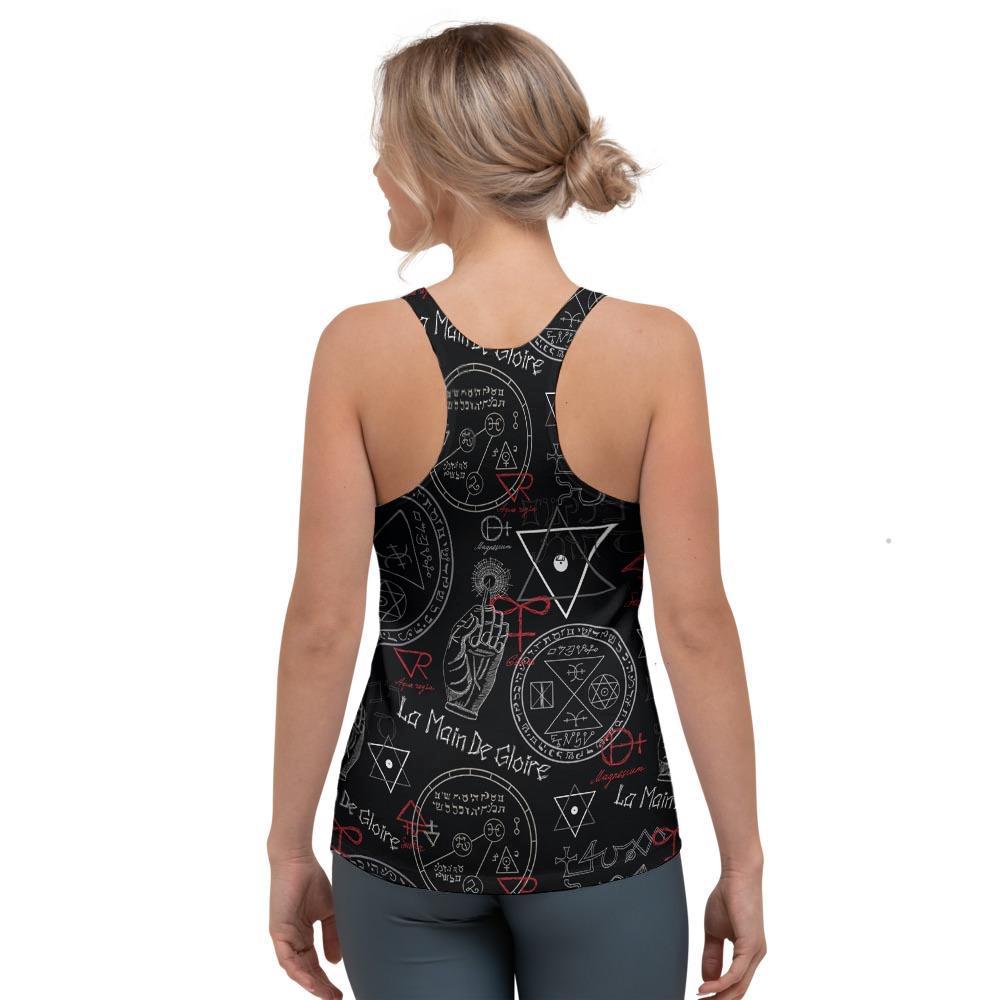 Chiromancy Symbol Gothic Witch Women's Racerback Tank Top-grizzshop