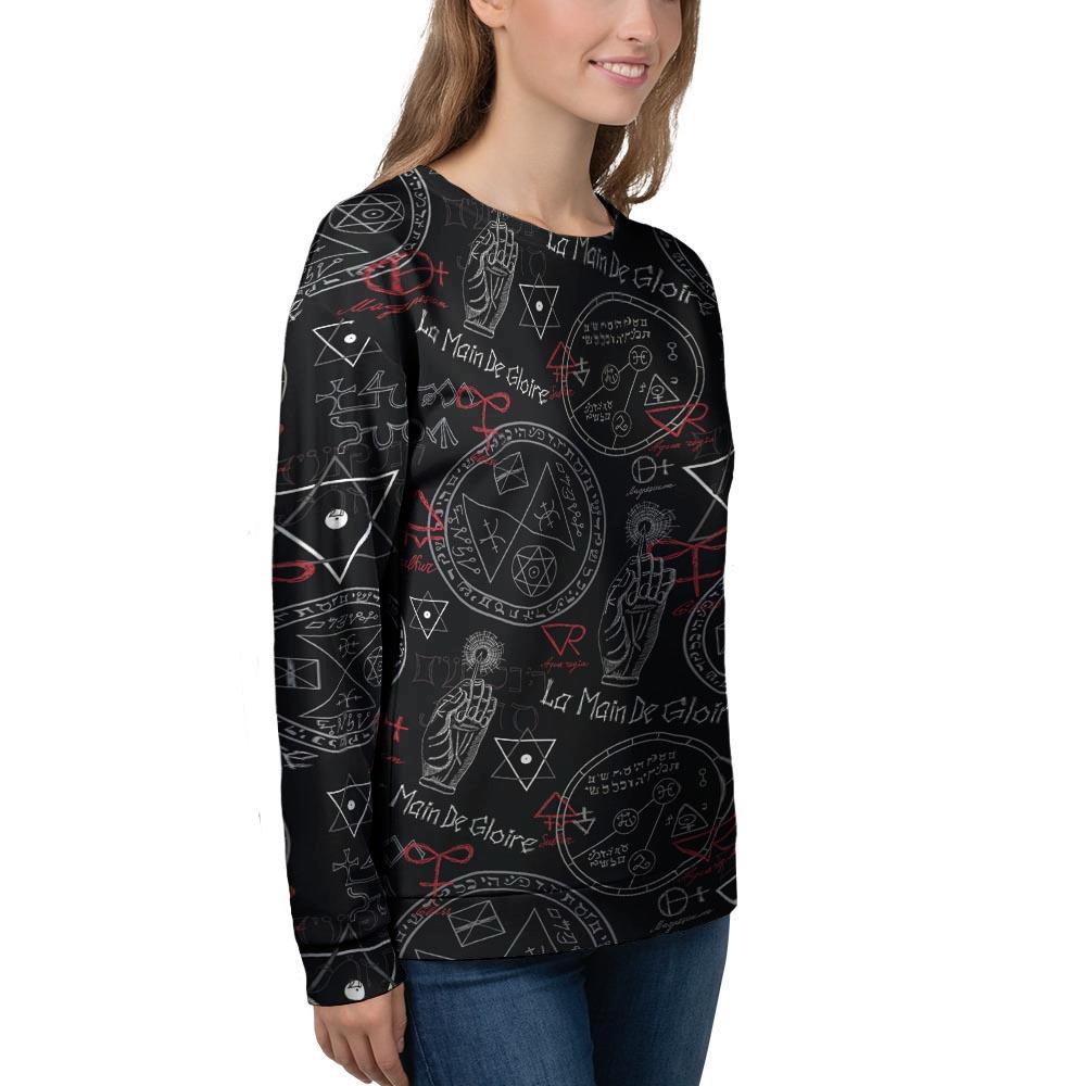 Chiromancy Symbol Gothic Witch Women's Sweatshirt-grizzshop