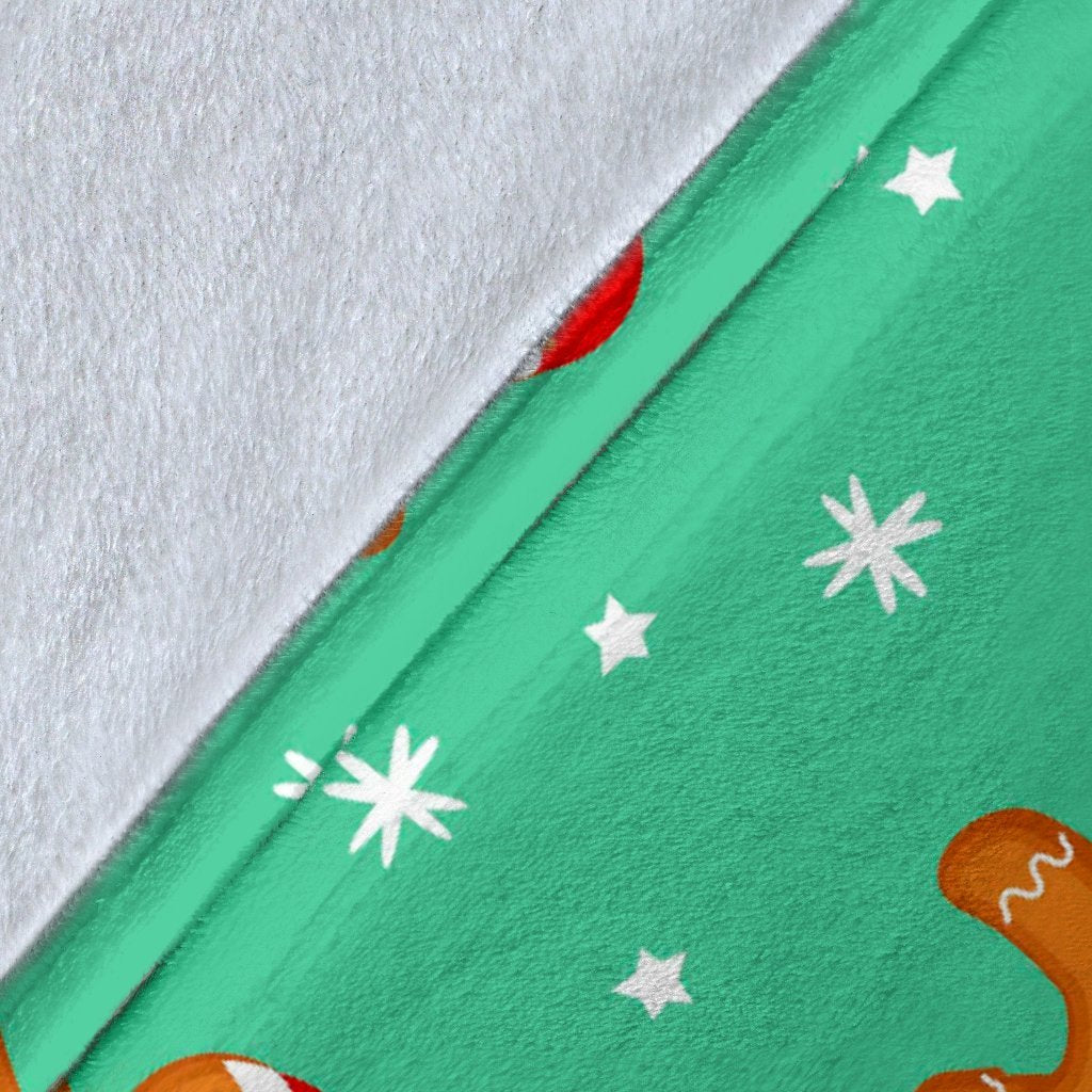 Chirstmas Gingerbread Man Pattern Print Blanket-grizzshop