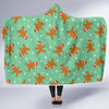 Chirstmas Gingerbread Man Pattern Print Hooded Blanket-grizzshop