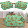 Chirstmas Gingerbread Man Pattern Print Loveseat Cover-grizzshop