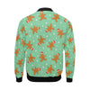 Chirstmas Gingerbread Man Pattern Print Men's Bomber Jacket-grizzshop