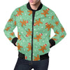 Chirstmas Gingerbread Man Pattern Print Men's Bomber Jacket-grizzshop