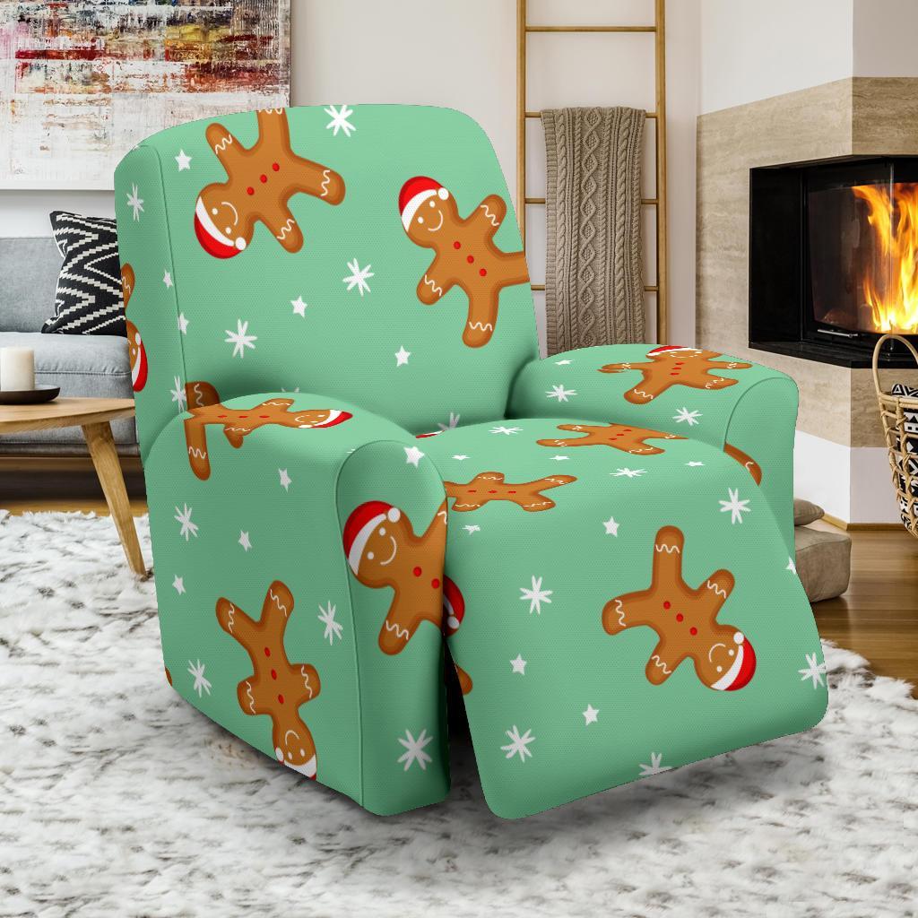 Chirstmas Gingerbread Man Pattern Print Recliner Cover-grizzshop