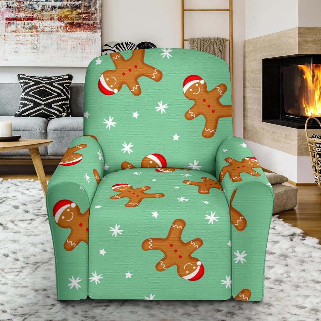 Chirstmas Gingerbread Man Pattern Print Recliner Cover-grizzshop