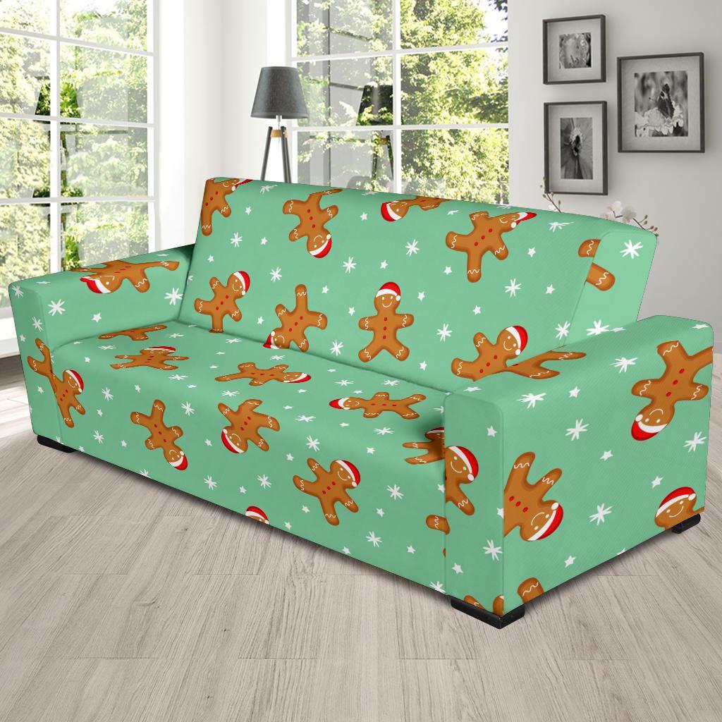 Chirstmas Gingerbread Man Pattern Print Sofa Covers-grizzshop