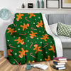 Chirstmas Gingerbread Man Print Pattern Blanket-grizzshop