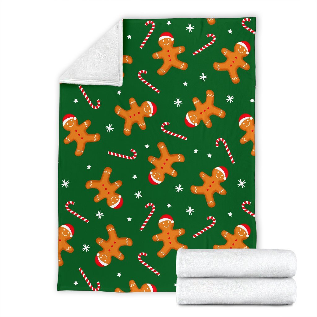 Chirstmas Gingerbread Man Print Pattern Blanket-grizzshop