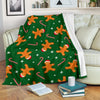 Chirstmas Gingerbread Man Print Pattern Blanket-grizzshop