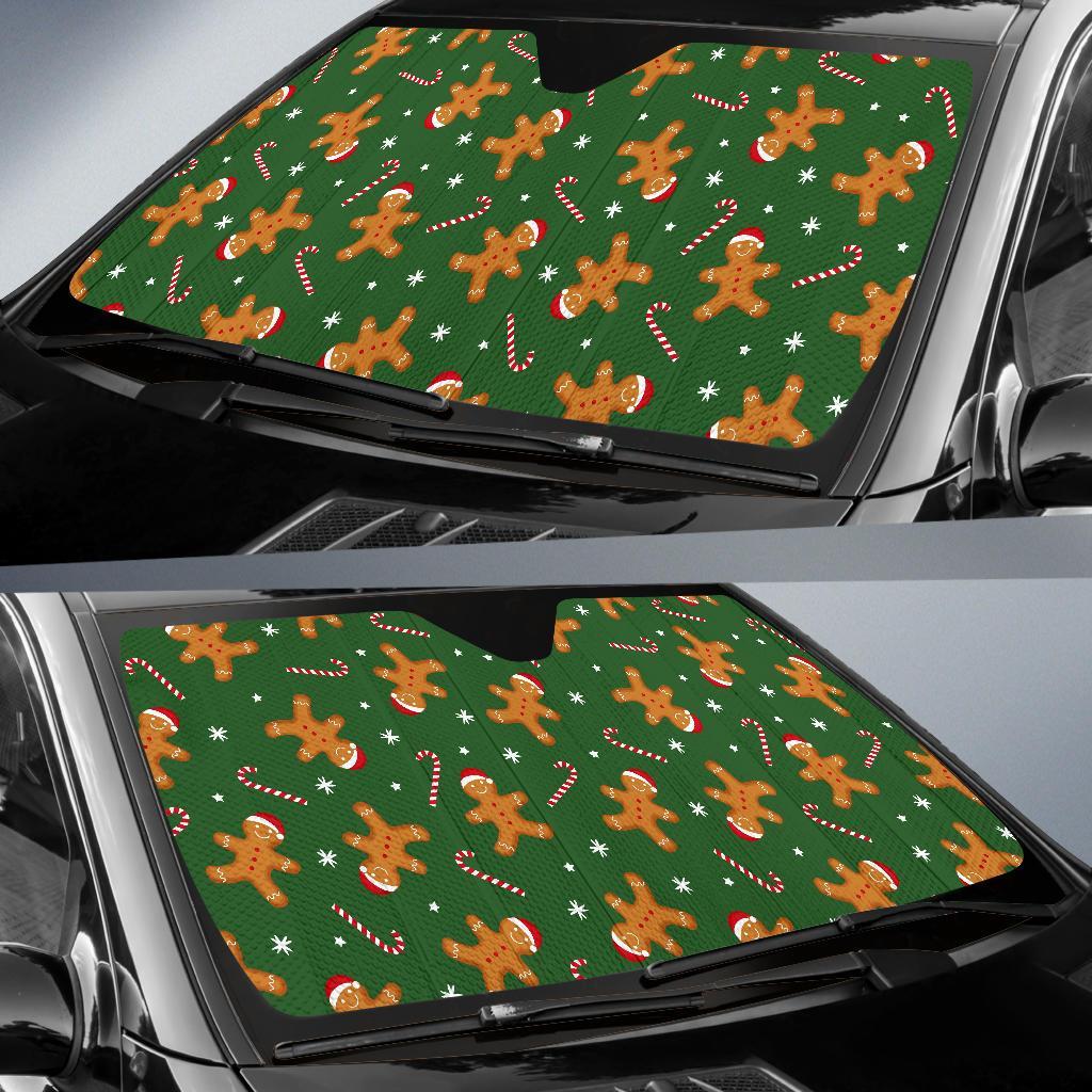 Chirstmas Gingerbread Man Print Pattern Car Sun Shade-grizzshop