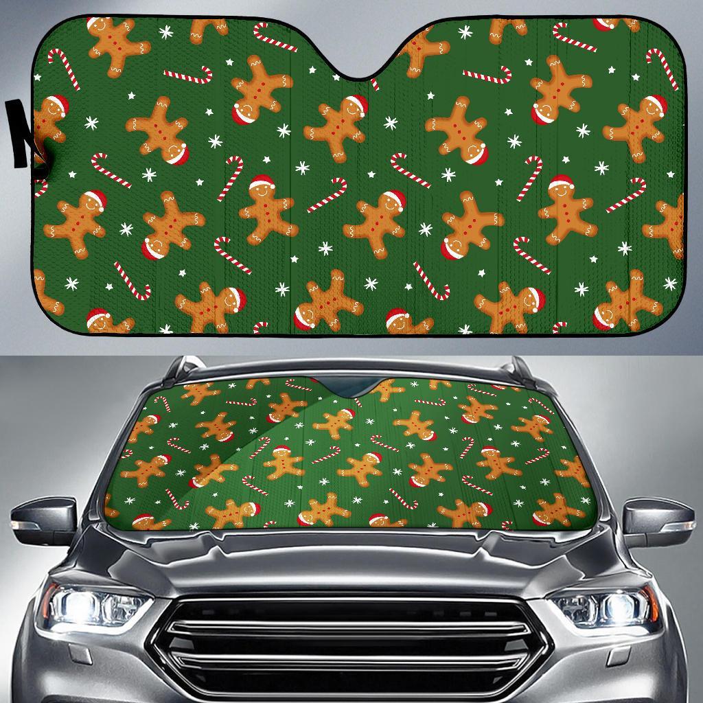 Chirstmas Gingerbread Man Print Pattern Car Sun Shade-grizzshop