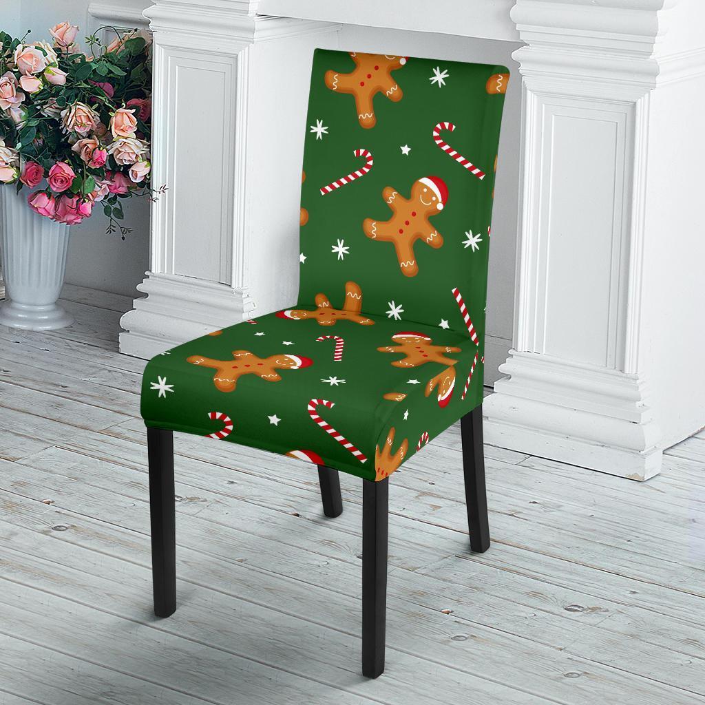 Chirstmas Gingerbread Man Print Pattern Chair Cover-grizzshop