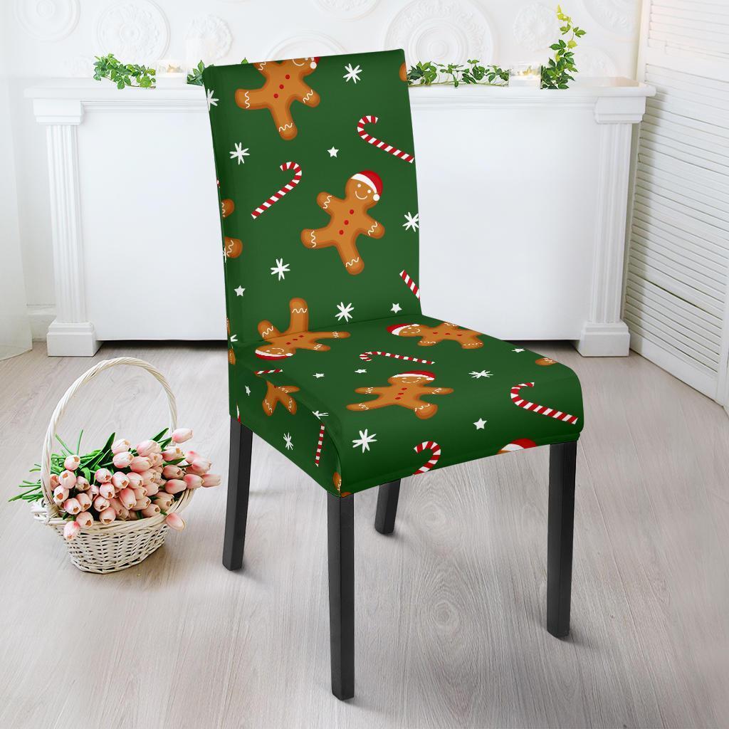 Chirstmas Gingerbread Man Print Pattern Chair Cover-grizzshop