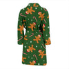 Chirstmas Gingerbread Man Print Pattern Men Long Robe-grizzshop