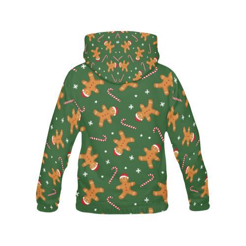 Chirstmas Gingerbread Man Print Pattern Men Pullover Hoodie-grizzshop