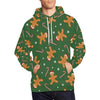 Chirstmas Gingerbread Man Print Pattern Men Pullover Hoodie-grizzshop