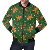 Chirstmas Gingerbread Man Print Pattern Men's Bomber Jacket-grizzshop