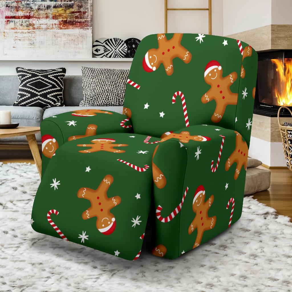 Chirstmas Gingerbread Man Print Pattern Recliner Cover-grizzshop