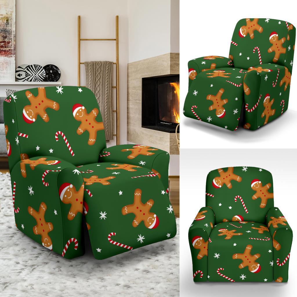 Chirstmas Gingerbread Man Print Pattern Recliner Cover-grizzshop