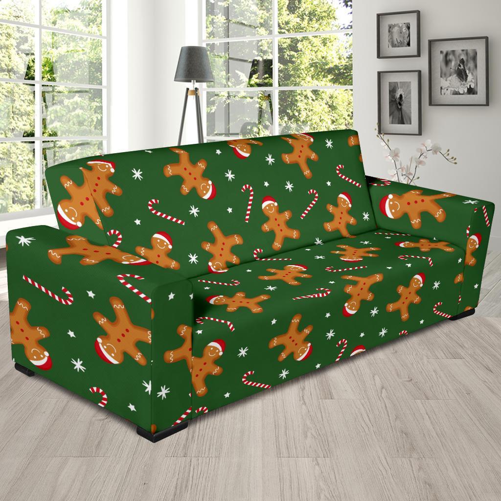 Chirstmas Gingerbread Man Print Pattern Sofa Covers-grizzshop