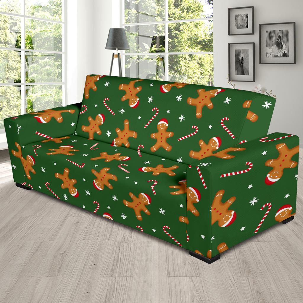 Chirstmas Gingerbread Man Print Pattern Sofa Covers-grizzshop