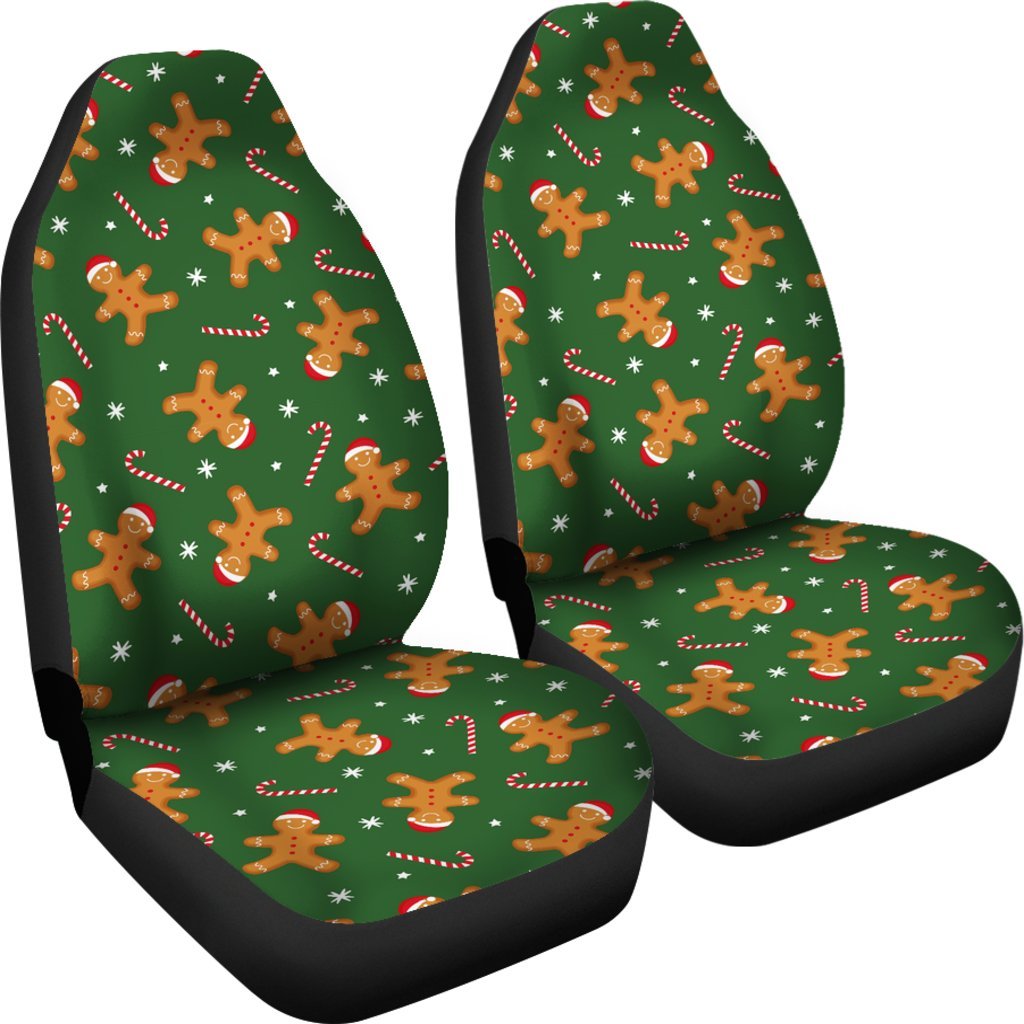 Chirstmas Gingerbread Man Print Pattern Universal Fit Car Seat Cover-grizzshop