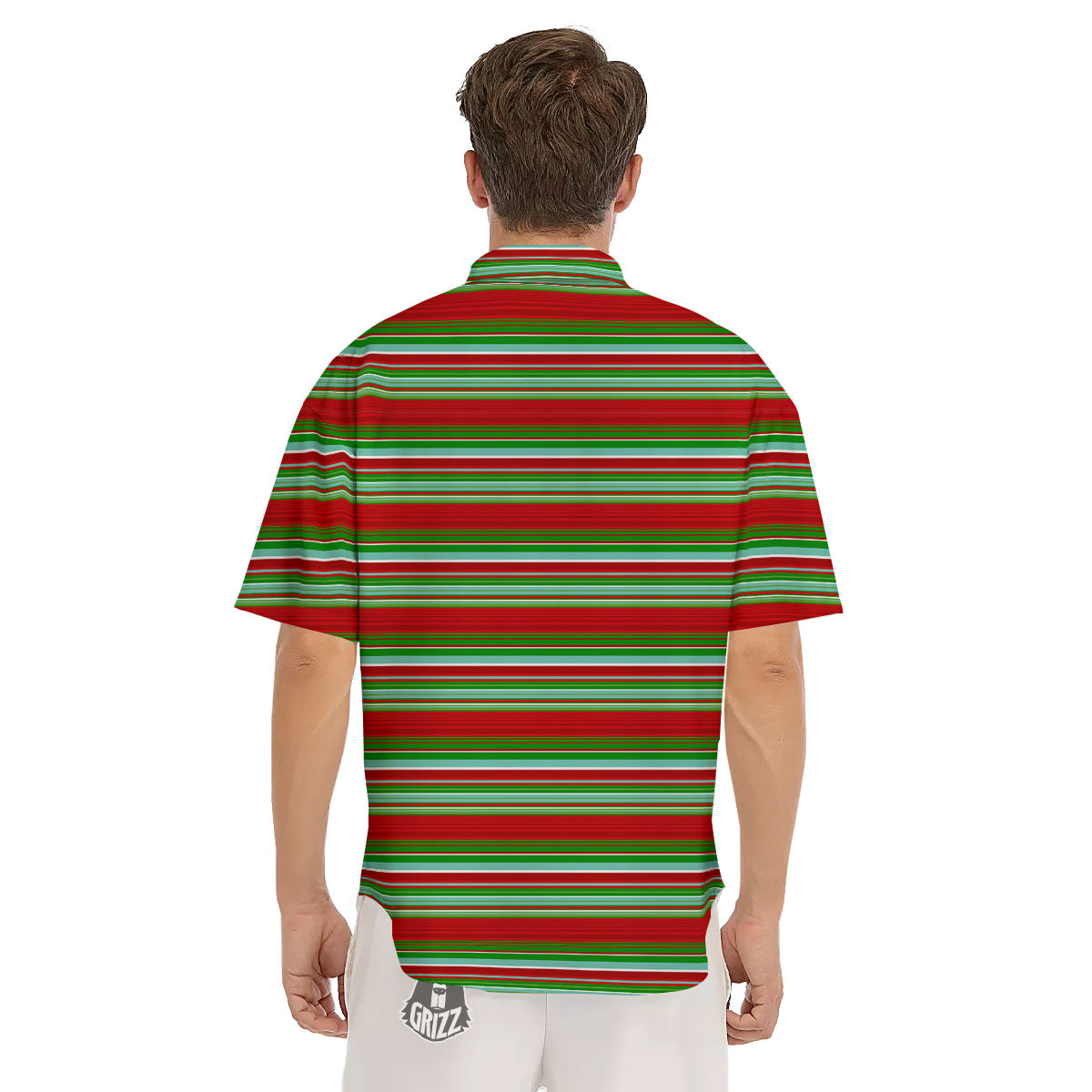 Chirstmas Serape Ethnic Mexican Print Pattern Men's Short Sleeve Shirts-grizzshop