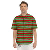 Chirstmas Serape Ethnic Mexican Print Pattern Men's Short Sleeve Shirts-grizzshop