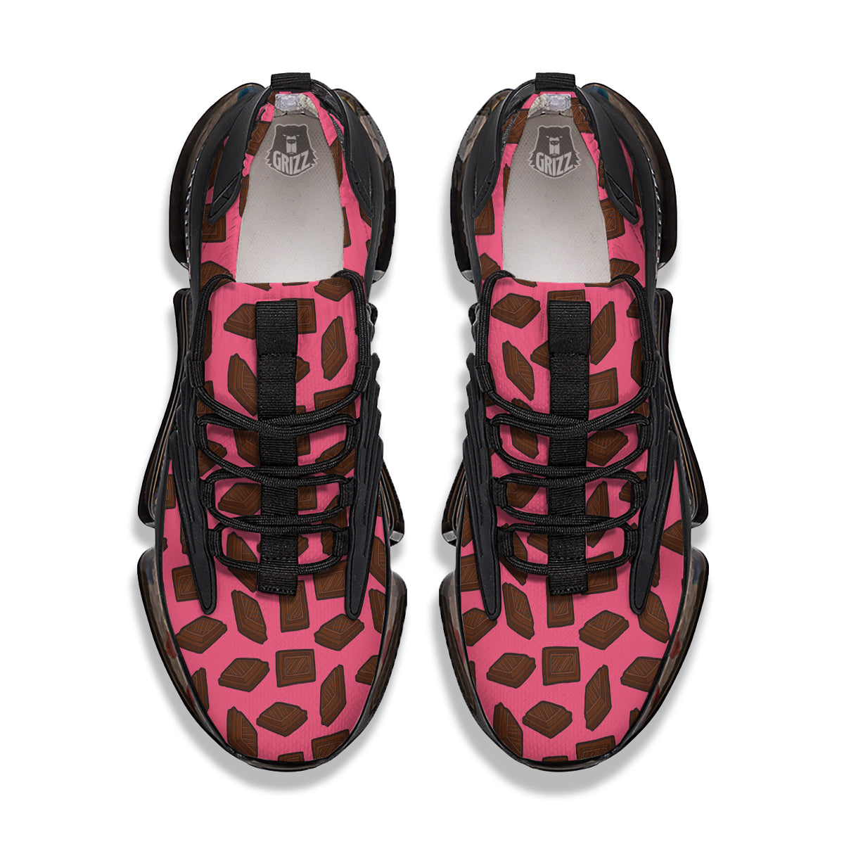 Chocolate And Pink Print Pattern Black Gym Shoes-grizzshop