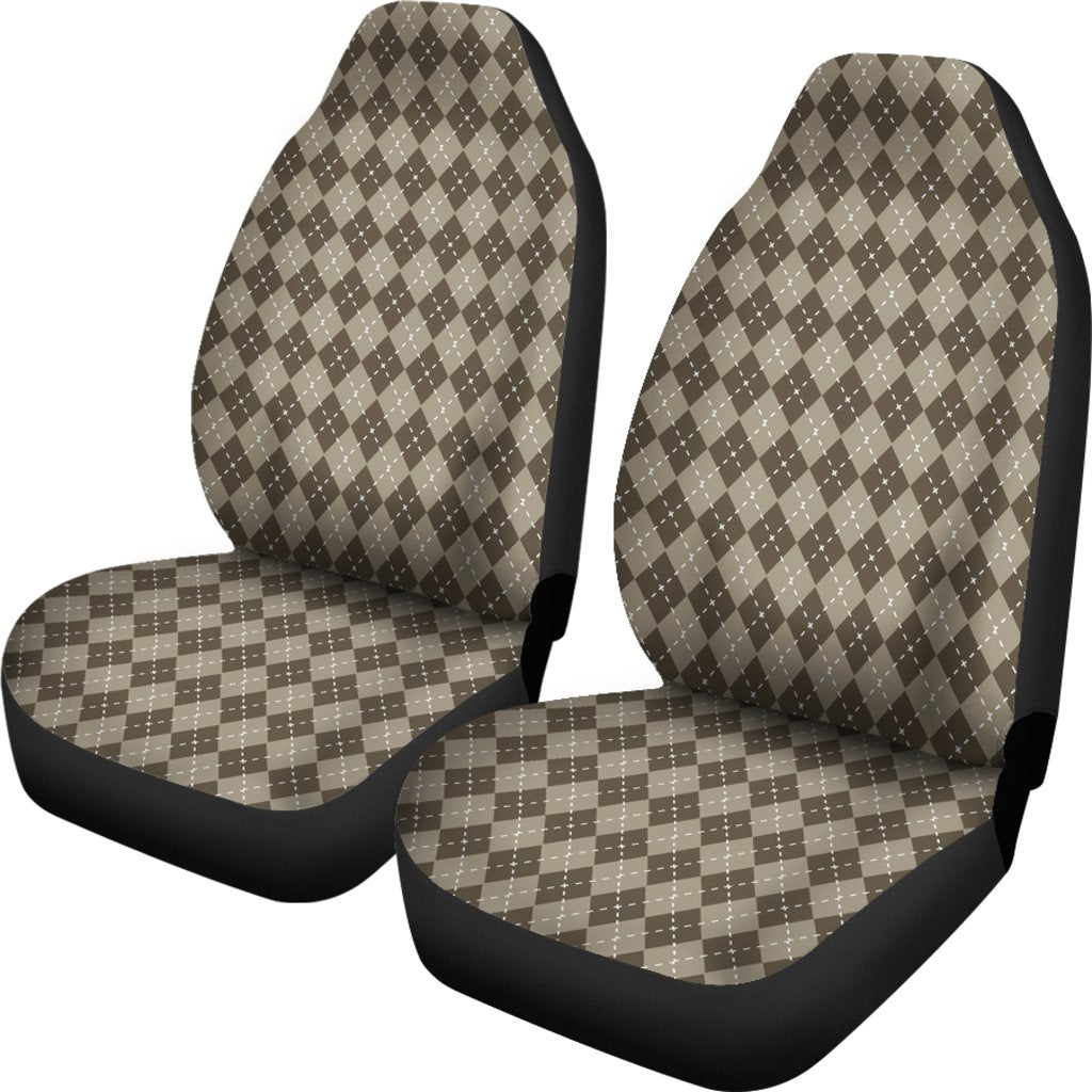 Chocolate Argyle Car Seat Covers-grizzshop