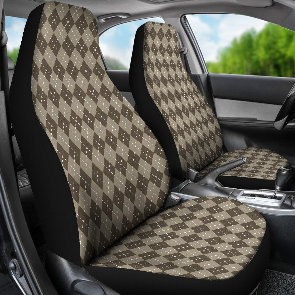 Chocolate Argyle Car Seat Covers-grizzshop