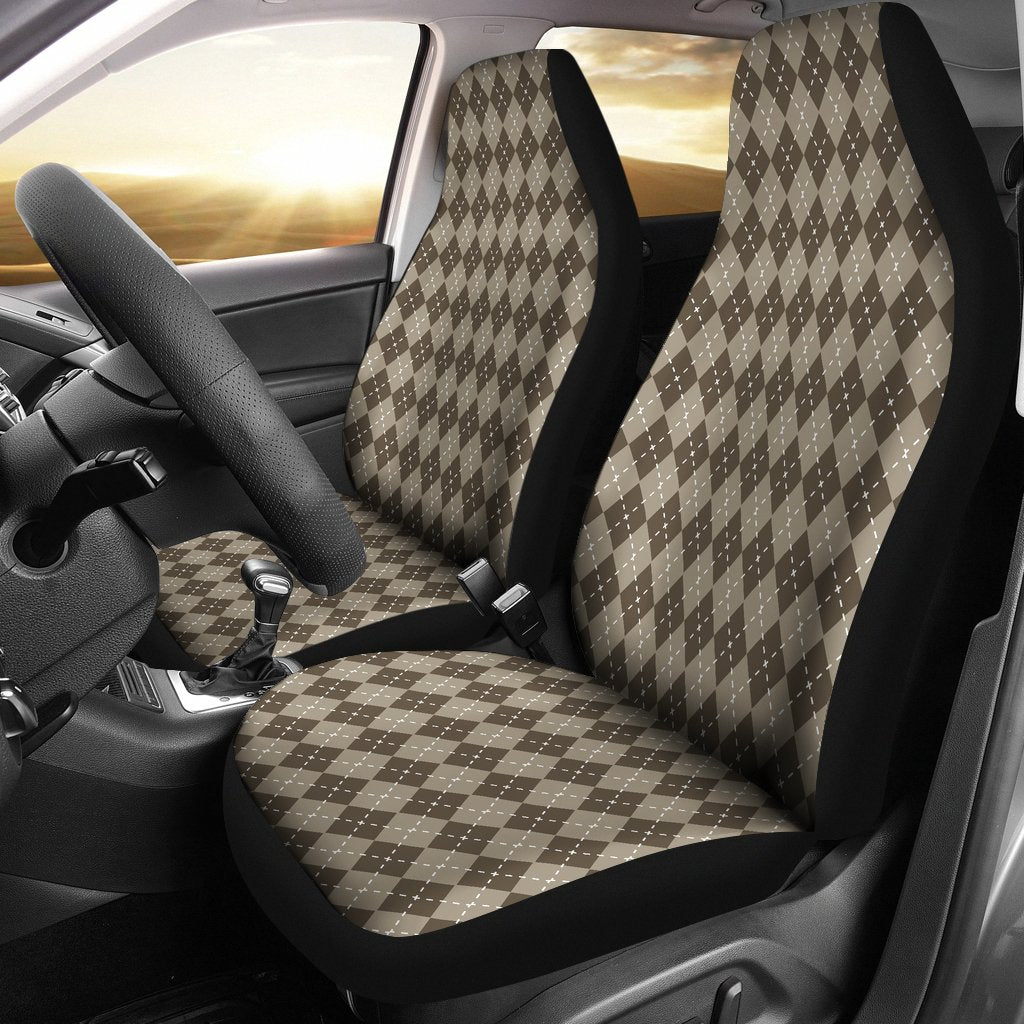 Chocolate Argyle Car Seat Covers-grizzshop