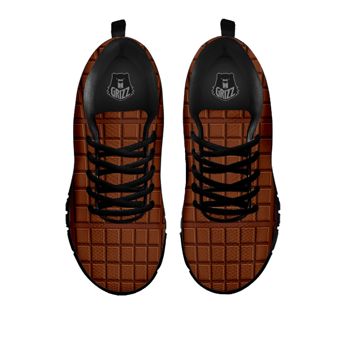 Chocolate Bar Brown Print Pattern Black Sneaker-grizzshop