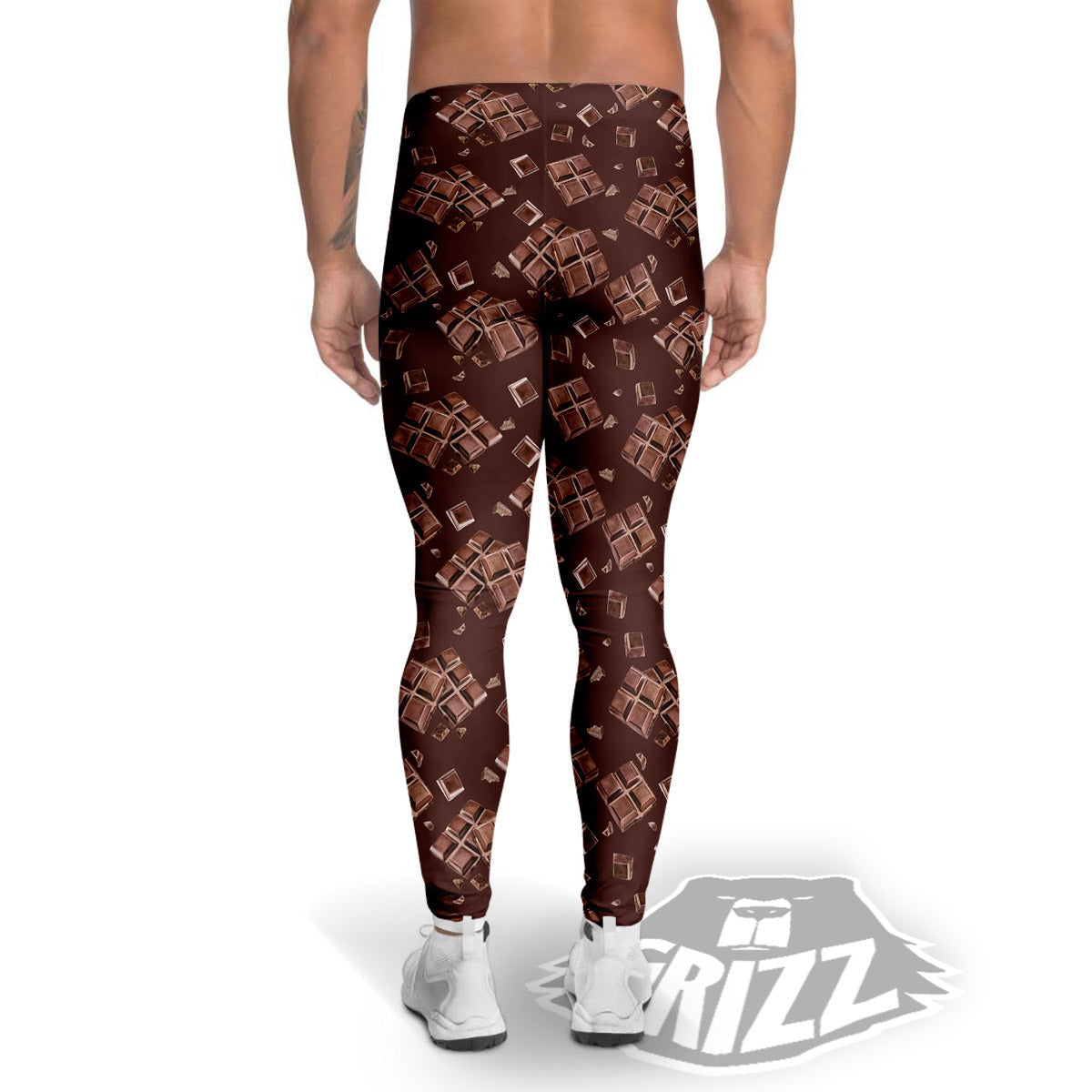 Chocolate Bar Print Pattern Men's Leggings-grizzshop