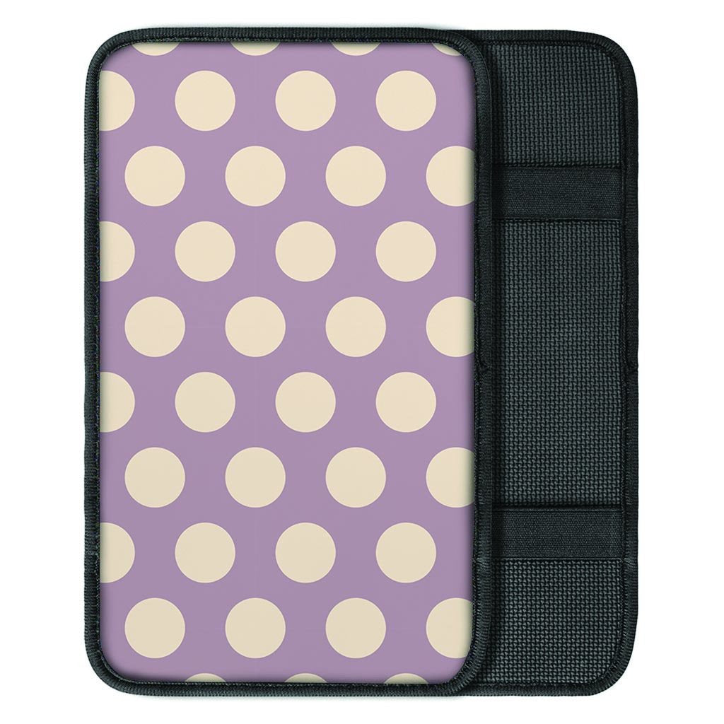 Chocolate Brown Polka Dot Car Console Cover-grizzshop