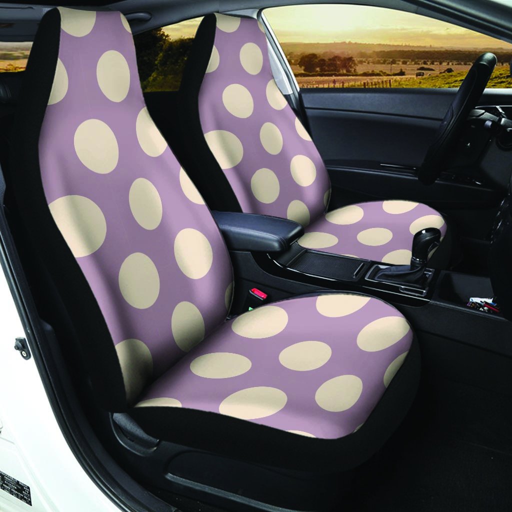 Chocolate Brown Polka Dot Car Seat Covers-grizzshop