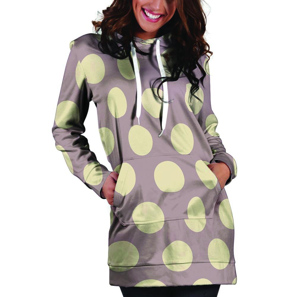 Chocolate Brown Polka Dot Hoodie Dress-grizzshop