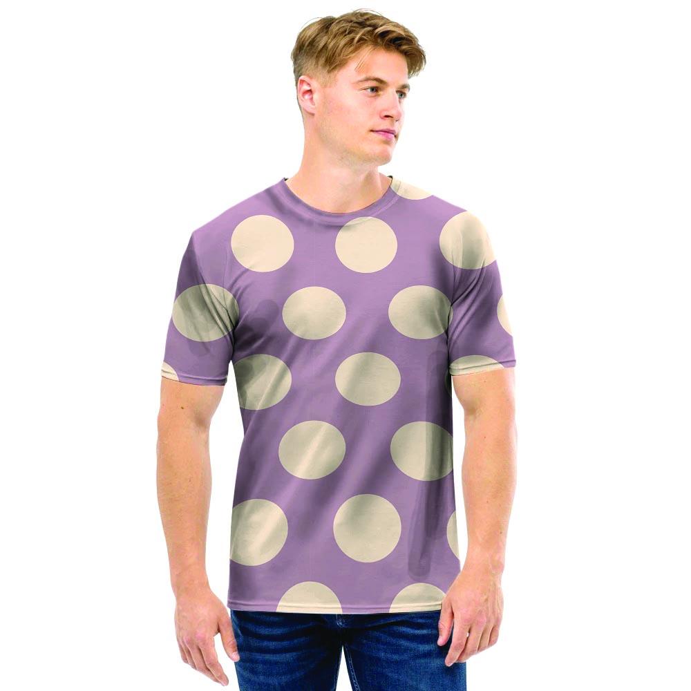 Chocolate Brown Polka Dot Men T Shirt-grizzshop